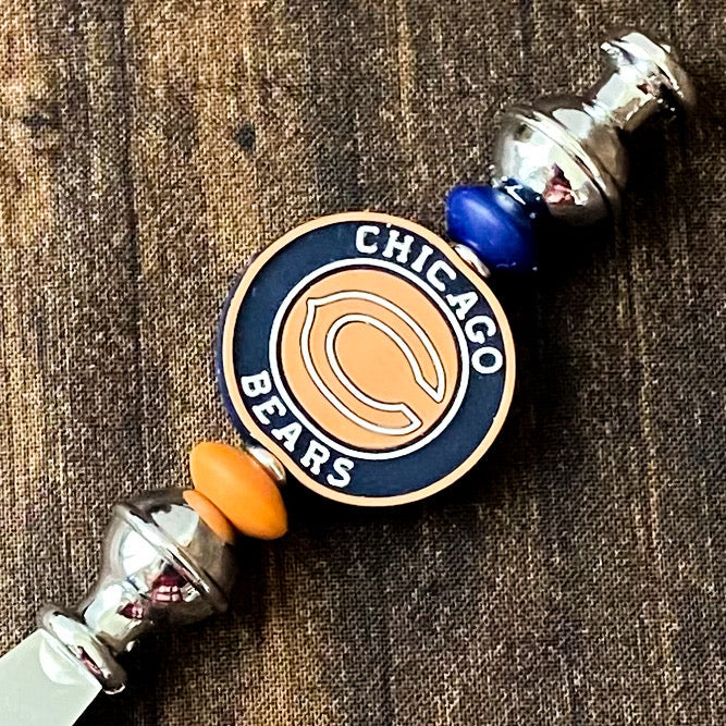 Chicago Football Themed Bottle Opener | Handcrafted Game Day Bar Accessory Gift | Gift For Football Fans