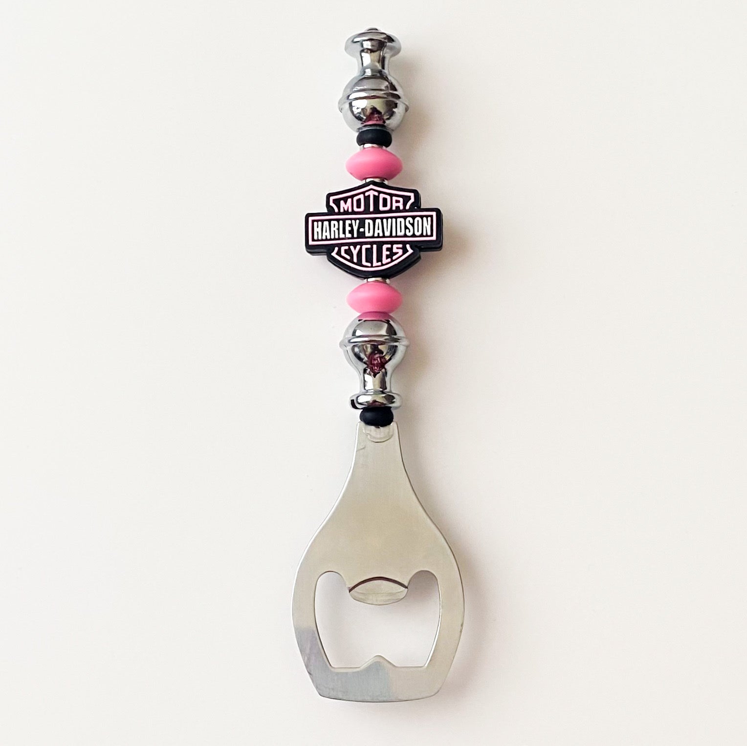 Handmade Biker Themed Beaded Bottle Opener | Handmade Biker Gift