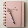 White Frosted Donut Beaded Pen | Rhinestone Iridescent Handcrafted Desk Accessory