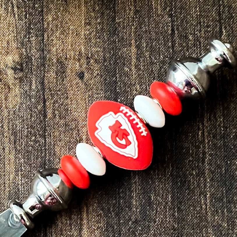Kansas City Football Themed Bottle Opener | Handcrafted Game Day Bar Accessory Gift | Gift For Football Fans