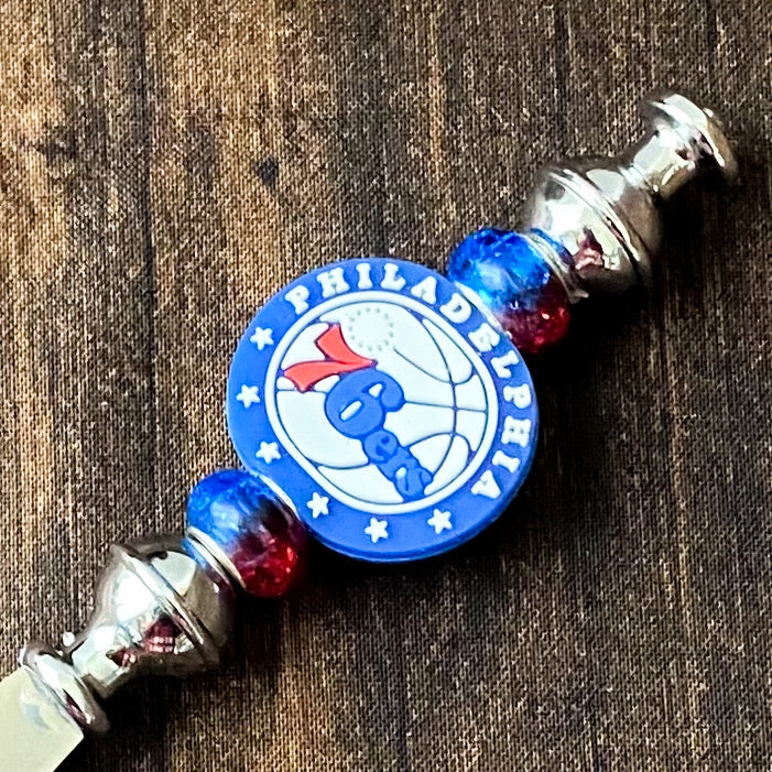 Philadelphia Basketball Themed Bottle Opener | Handcrafted Game Day Bar Accessory Gift | Gift For Basketball Fans