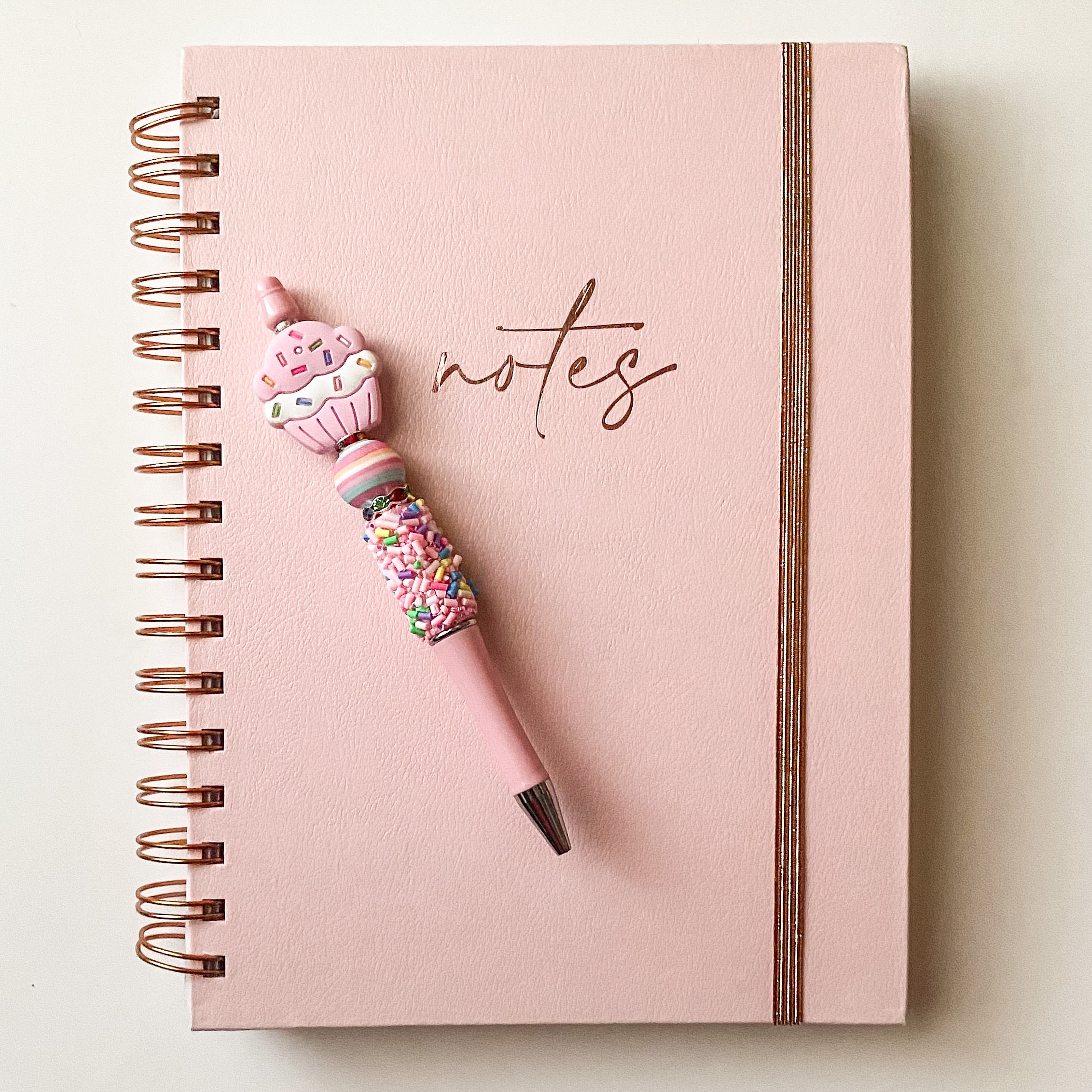 Pink Cupcake Beaded Pen | Handmade Statement Pen | Sweet Treats Dessert Collection