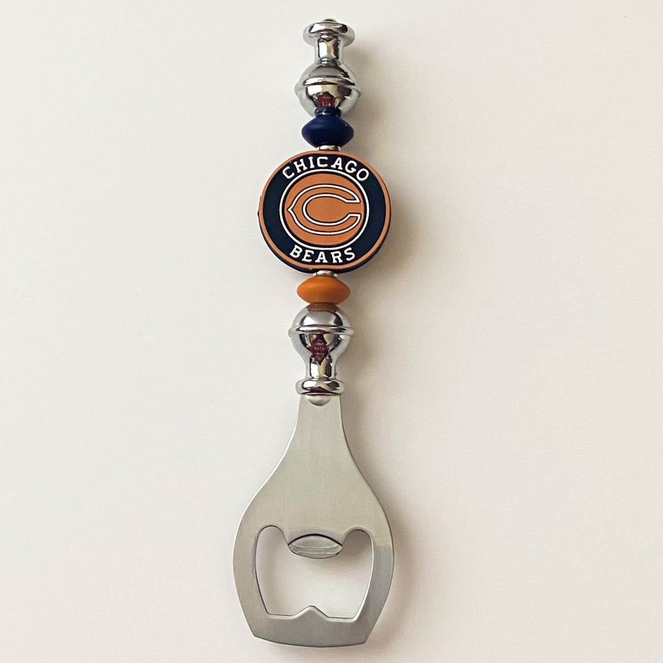 Chicago Football Themed Bottle Opener | Handcrafted Game Day Bar Accessory Gift | Gift For Football Fans