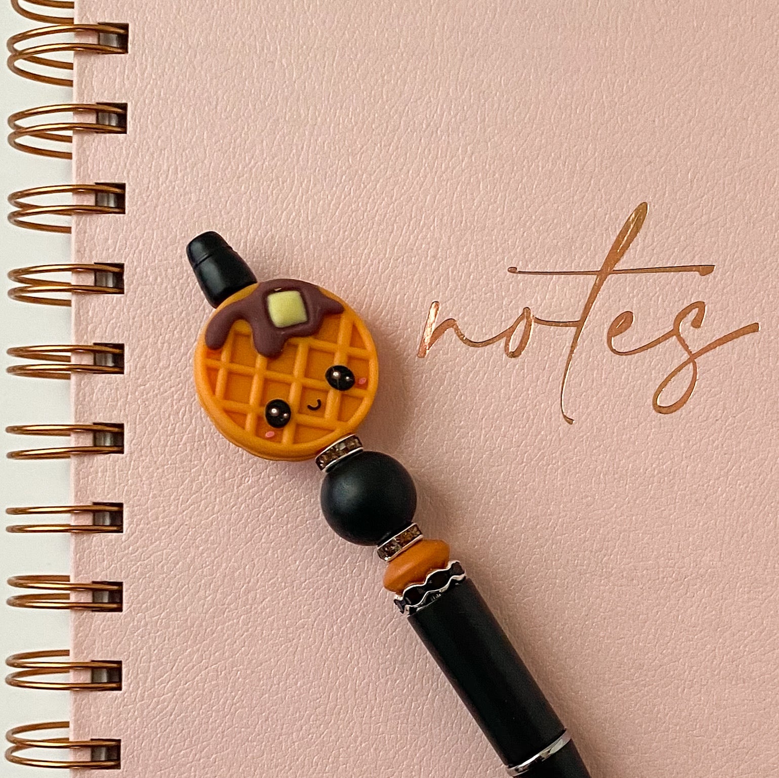 Waffle Pen | Handcrafted Beaded Pen | Gift For Bakers, Dessert Lovers