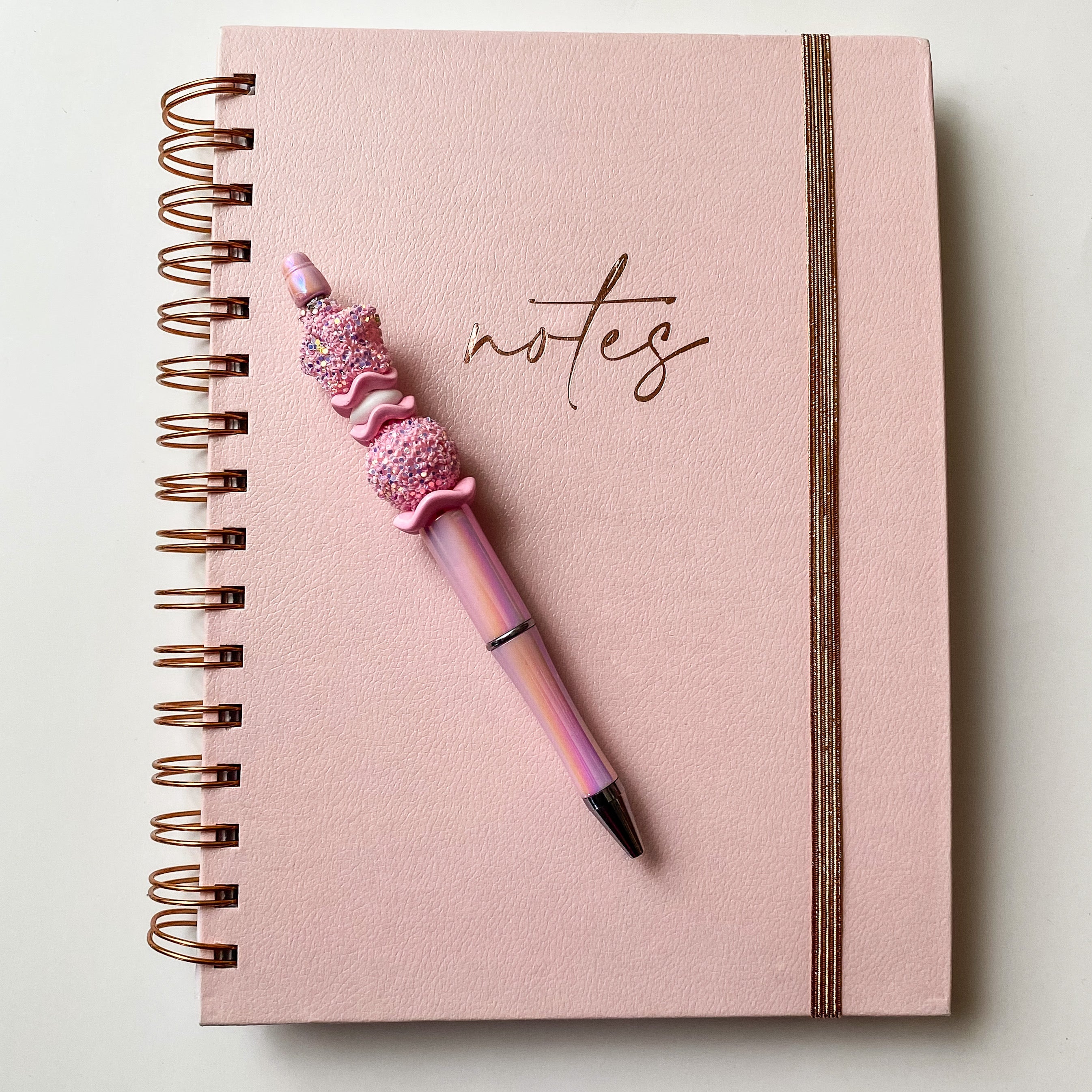 Pink Glitter Star Beaded Pen | Handmade Statement Pen | Cute Office & Planner Gift