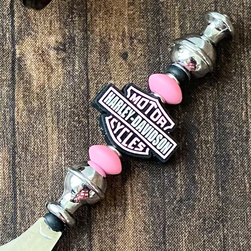 Handmade Biker Themed Beaded Bottle Opener | Handmade Biker Gift