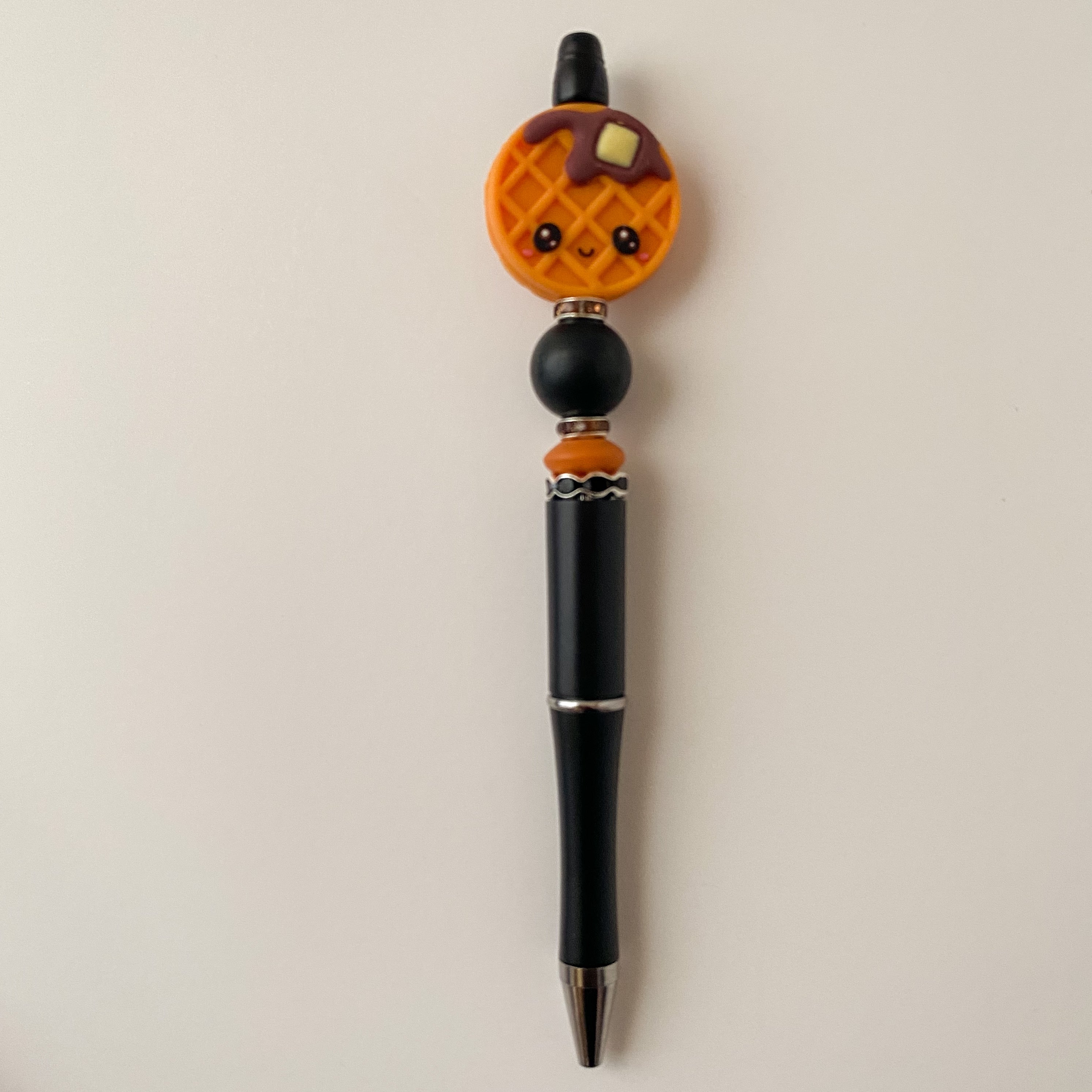 Waffle Pen | Handcrafted Beaded Pen | Gift For Bakers, Dessert Lovers