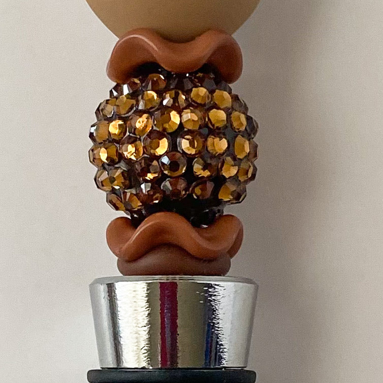 3D Heart Beaded Wine Stopper | Handcrafted Rhinestone Gift for Wine Lovers
