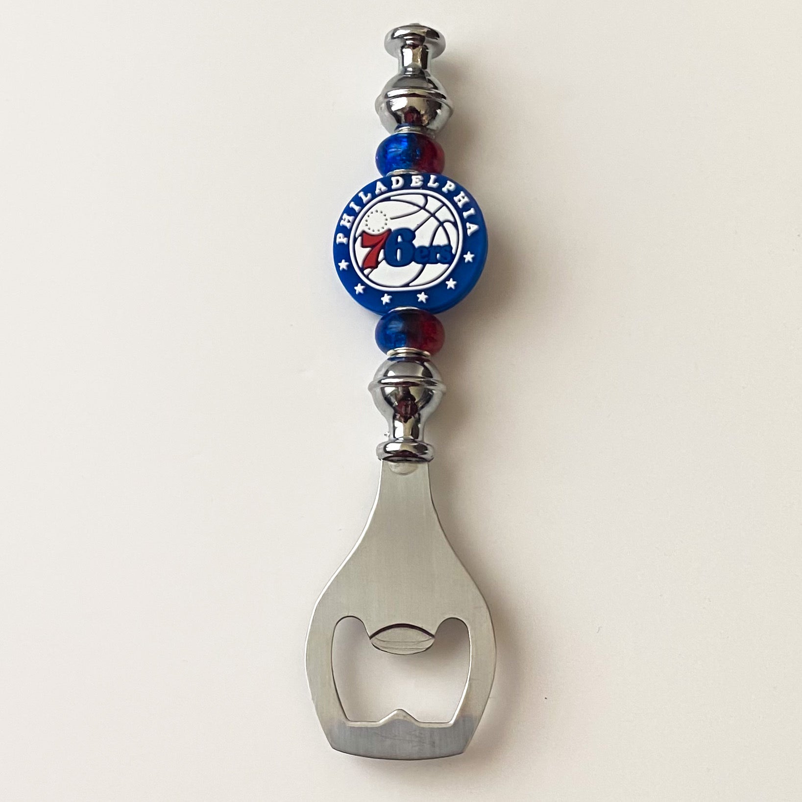 Philadelphia Basketball Themed Bottle Opener | Handcrafted Game Day Bar Accessory Gift | Gift For Basketball Fans