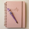Whimsical Lavender Mouse With Purple Sugar Rhinestone Beaded Pen | Cute Handmade Gift | Novelty Stationery
