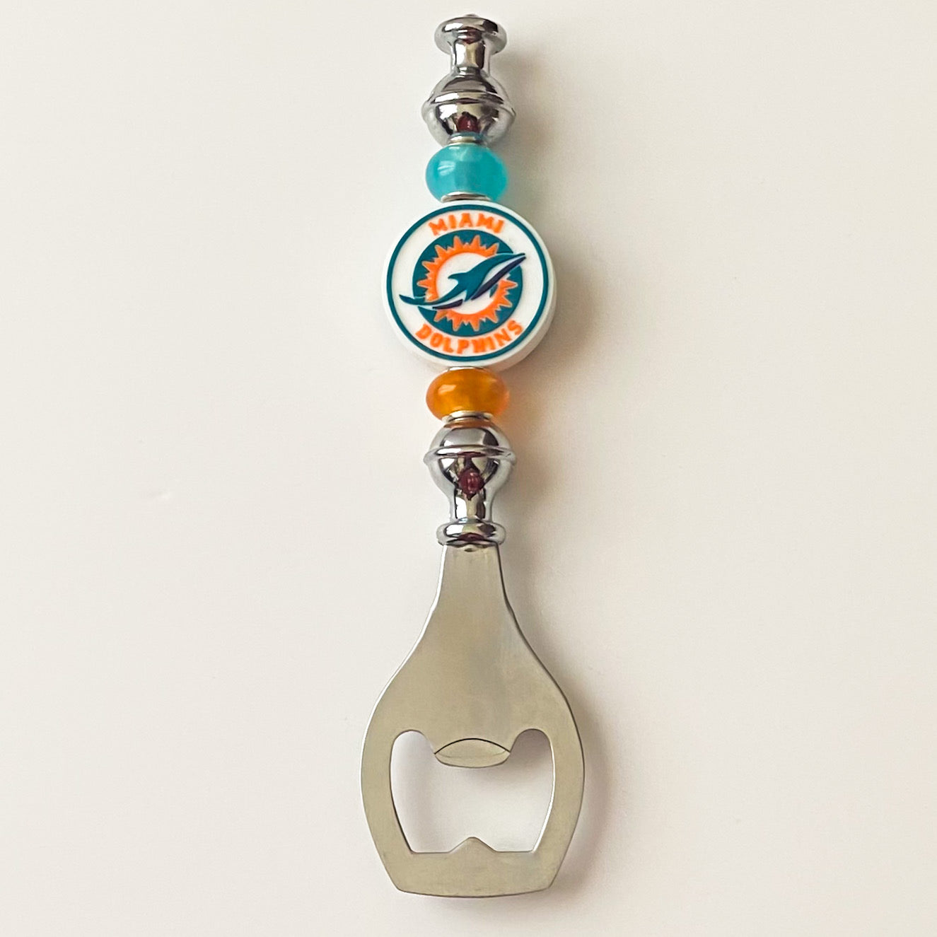 Miami Football Themed Bottle Opener | Handcrafted Game Day Bar Accessory Gift | Gift For Football Fans
