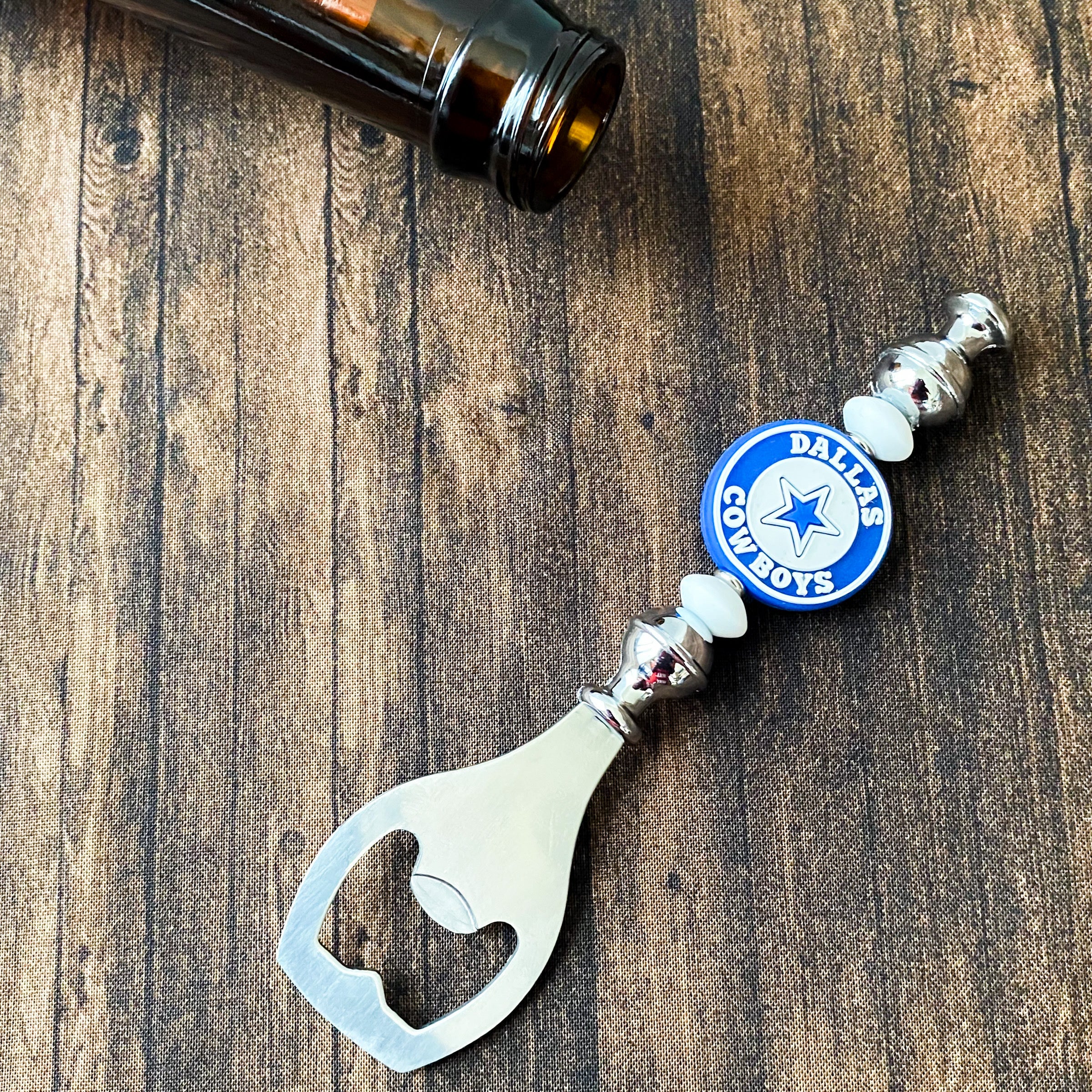 Dallas Football Themed Bottle Opener | Handcrafted Game Day Bar Accessory Gift | Gift For Football Fans