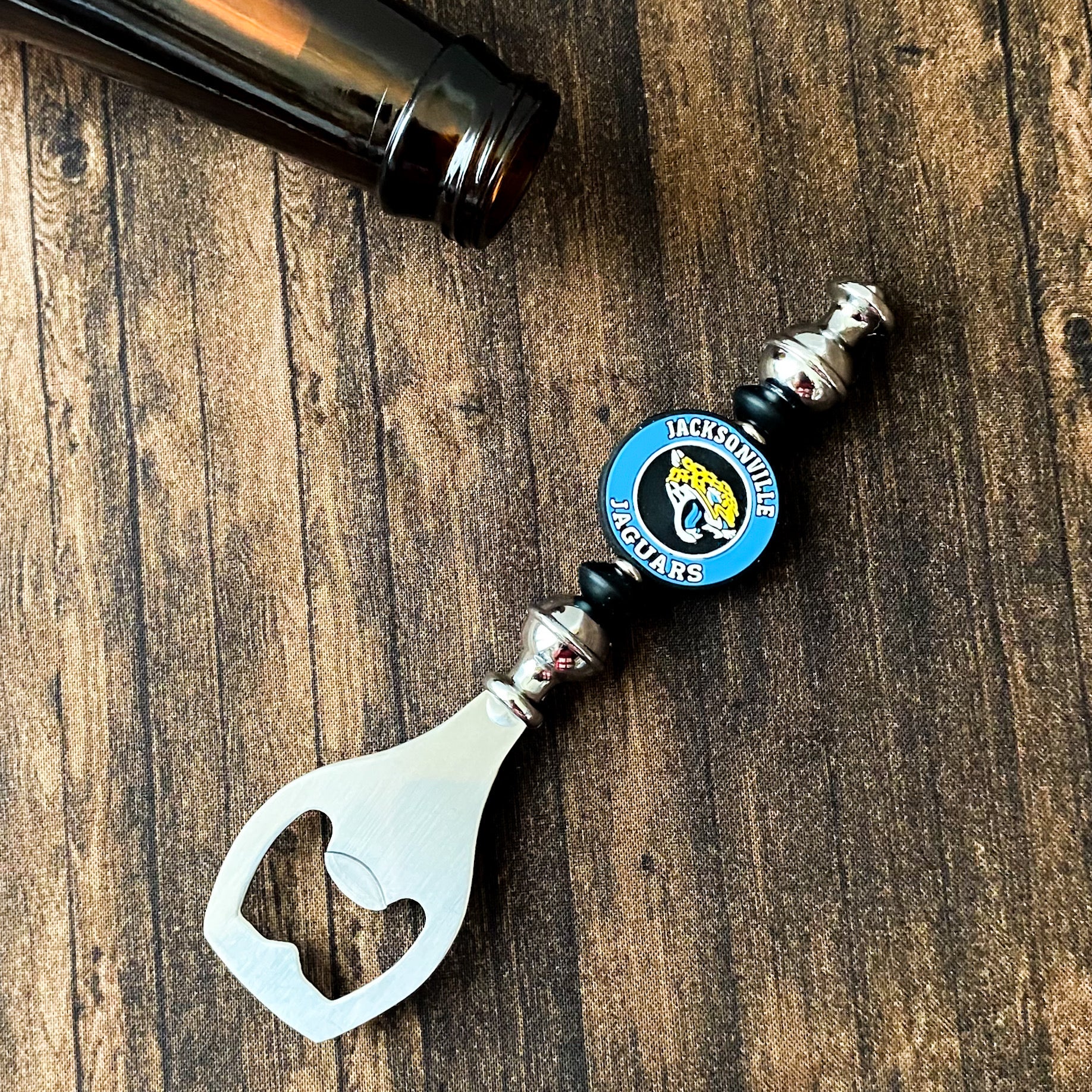 Jacksonville Football Themed Bottle Opener | Handcrafted Game Day Bar Accessory Gift | Gift For Football Fans