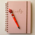 Whimsical Orange and White AB Speckled Mouse Beaded Pen| Cute Handmade Gift | Novelty Stationery