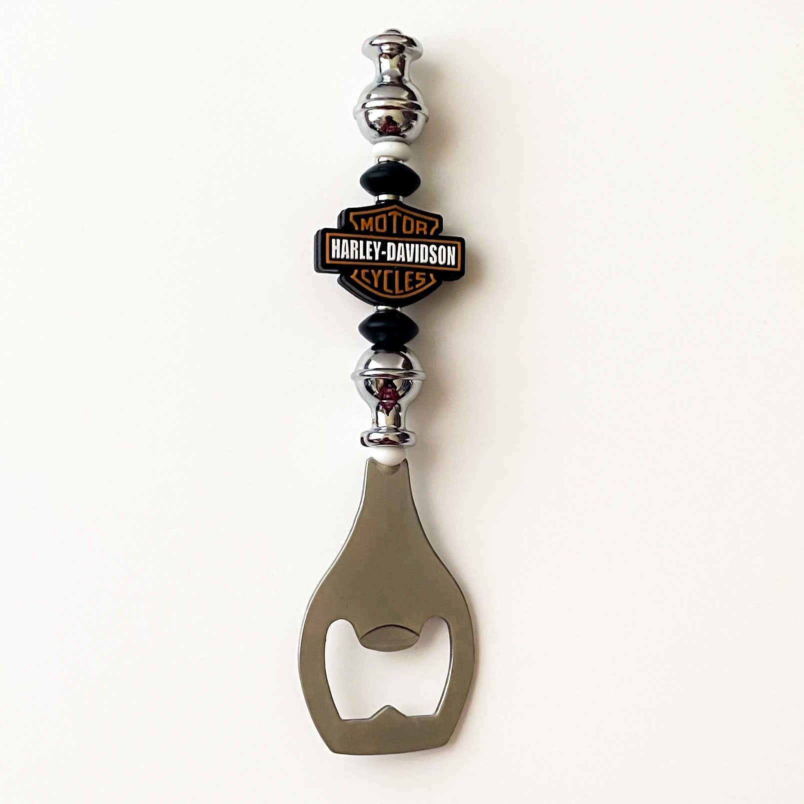 Handmade Biker Themed Beaded Bottle Opener | Handmade Biker Gift