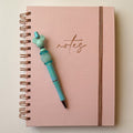 Whimsical Sea Green Mouse With Sea Green Sparkly Bumpy Round Beaded Pen | Cute Handmade Gift | Novelty Stationery