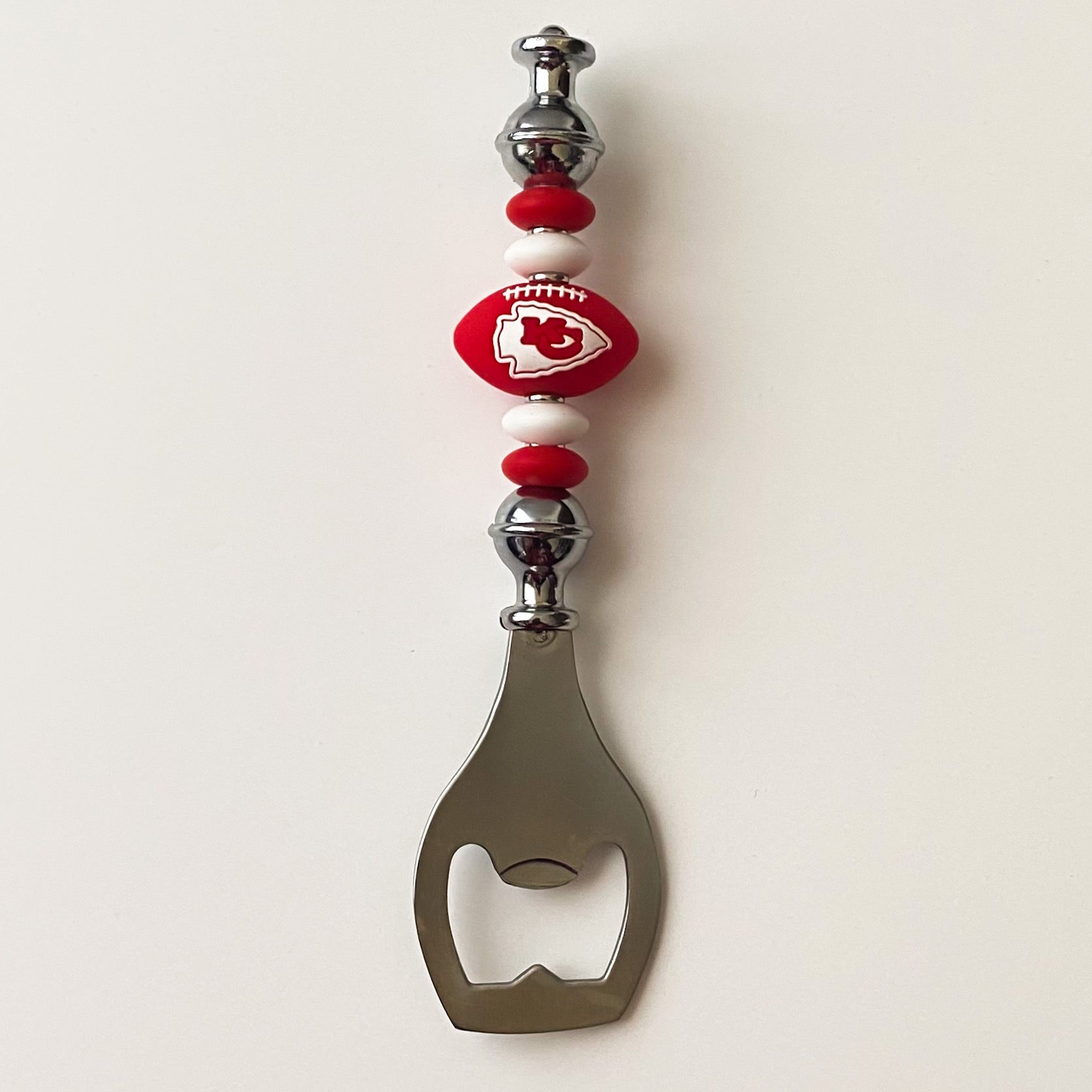 Kansas City Football Themed Bottle Opener | Handcrafted Game Day Bar Accessory Gift | Gift For Football Fans
