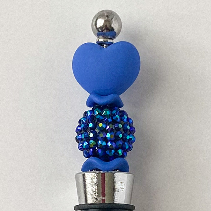 3D Heart Beaded Wine Stopper | Handcrafted Rhinestone Gift for Wine Lovers