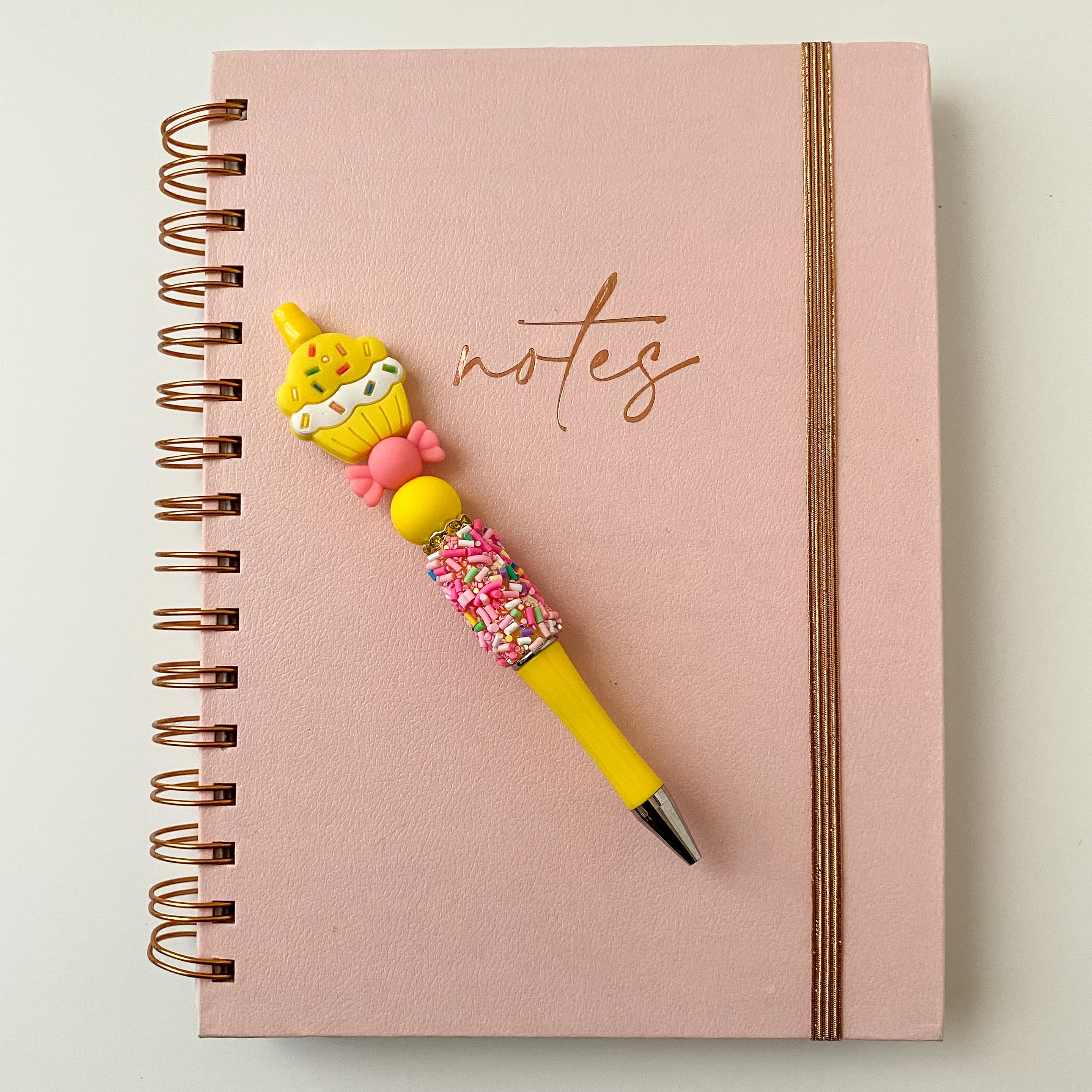 Yellow Cupcake Beaded Pen | Handmade Statement Pen | Sweet Treats Dessert Collection