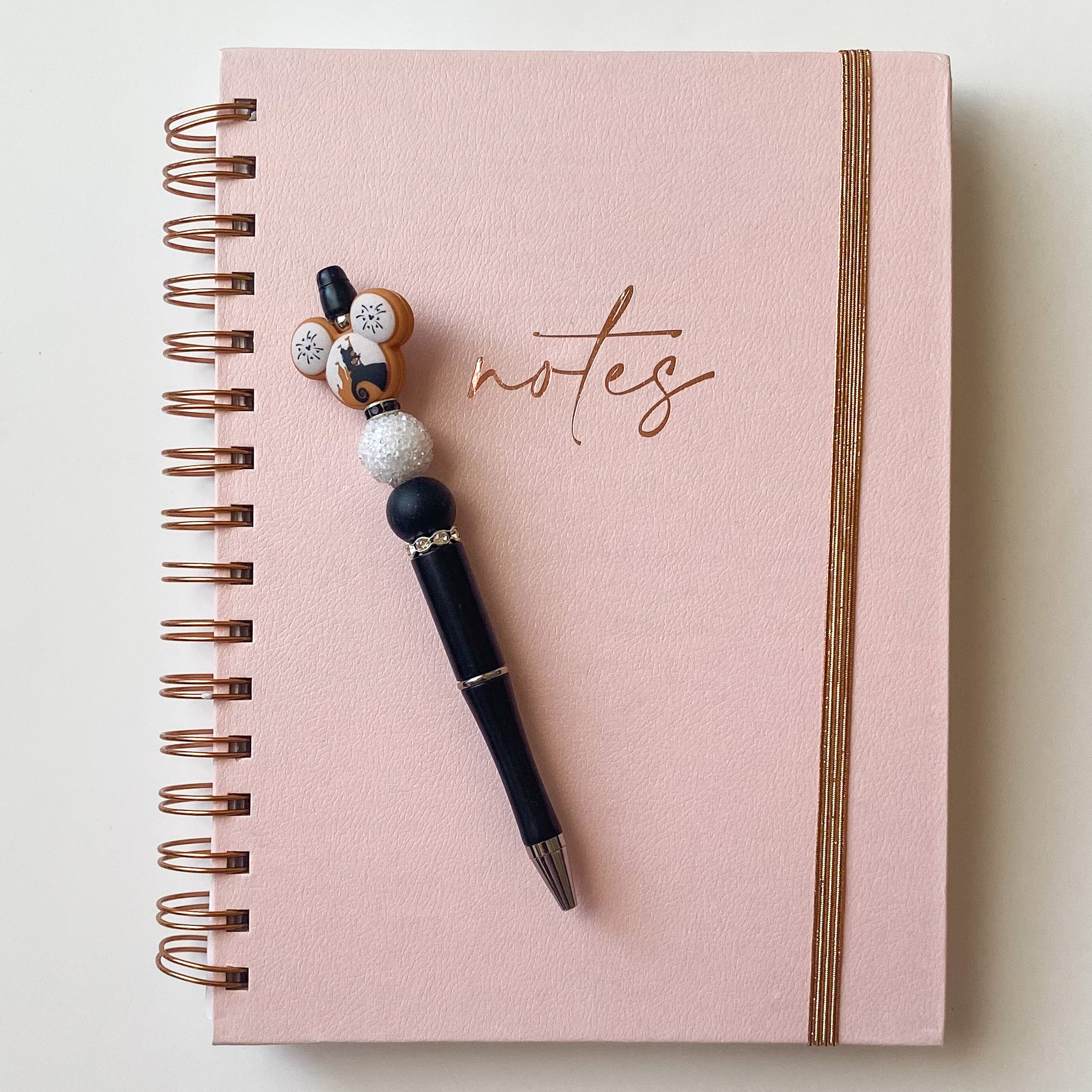 Whimsical Scenic Mouse With White Sugar Rhinestone Beaded Pen | Cute Handmade Gift | Novelty Stationery