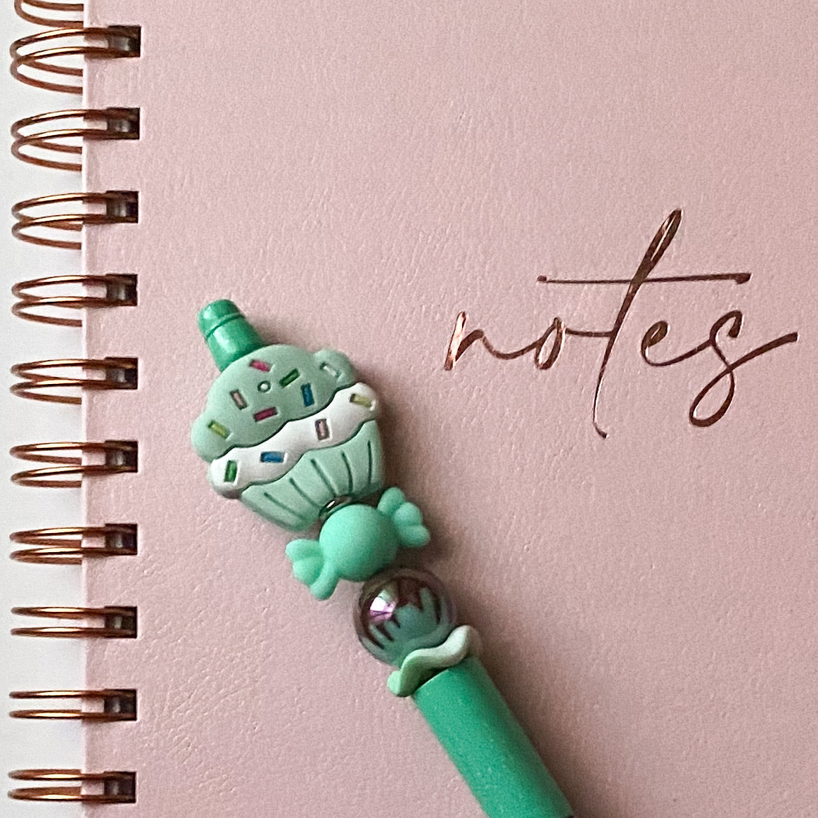 Mint Green Cupcake Beaded Pen | Handmade Statement Pen | Sweet Treats Dessert Collection