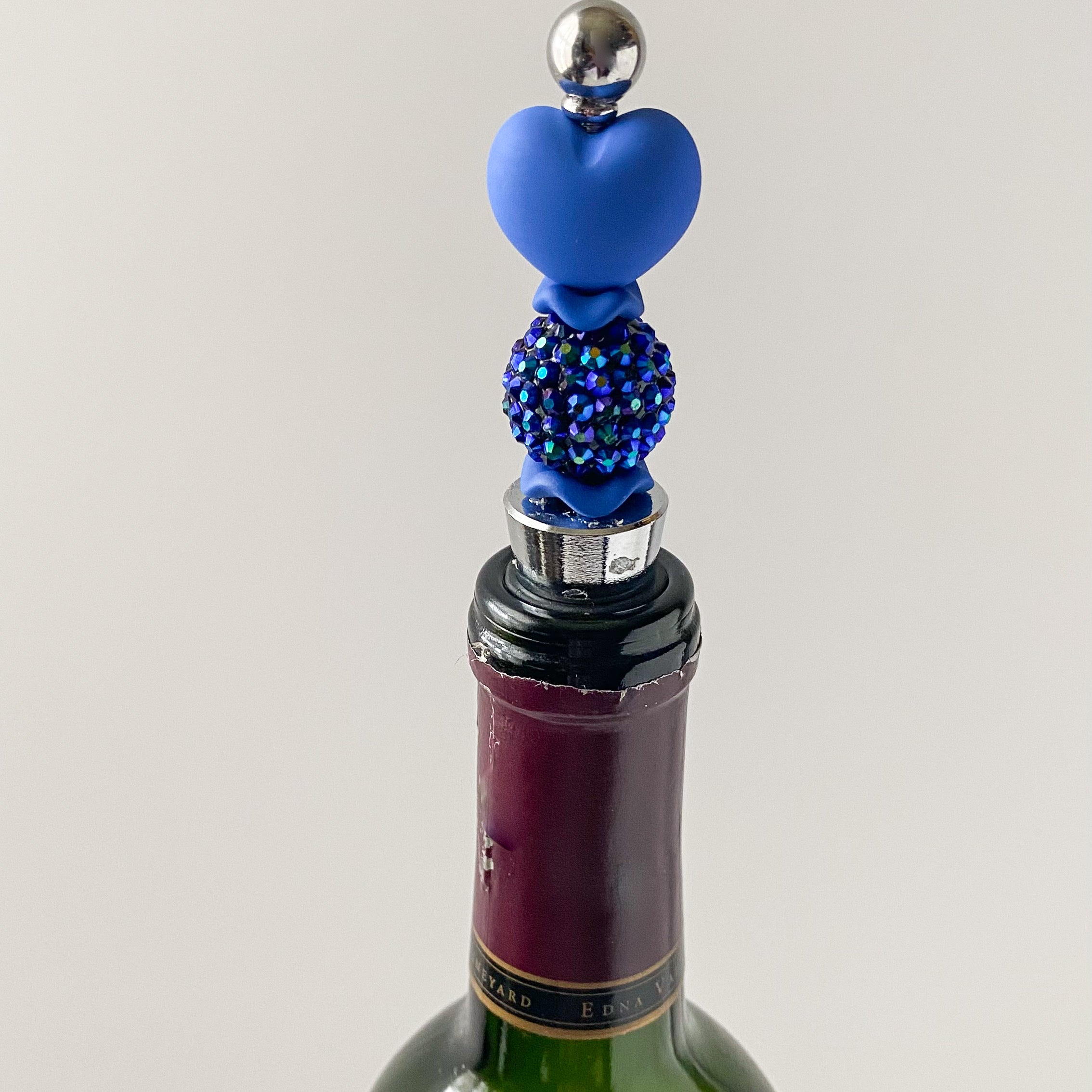3D Heart Beaded Wine Stopper | Handcrafted Rhinestone Gift for Wine Lovers