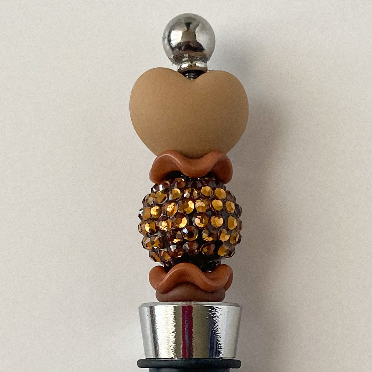 3D Heart Beaded Wine Stopper | Handcrafted Rhinestone Gift for Wine Lovers