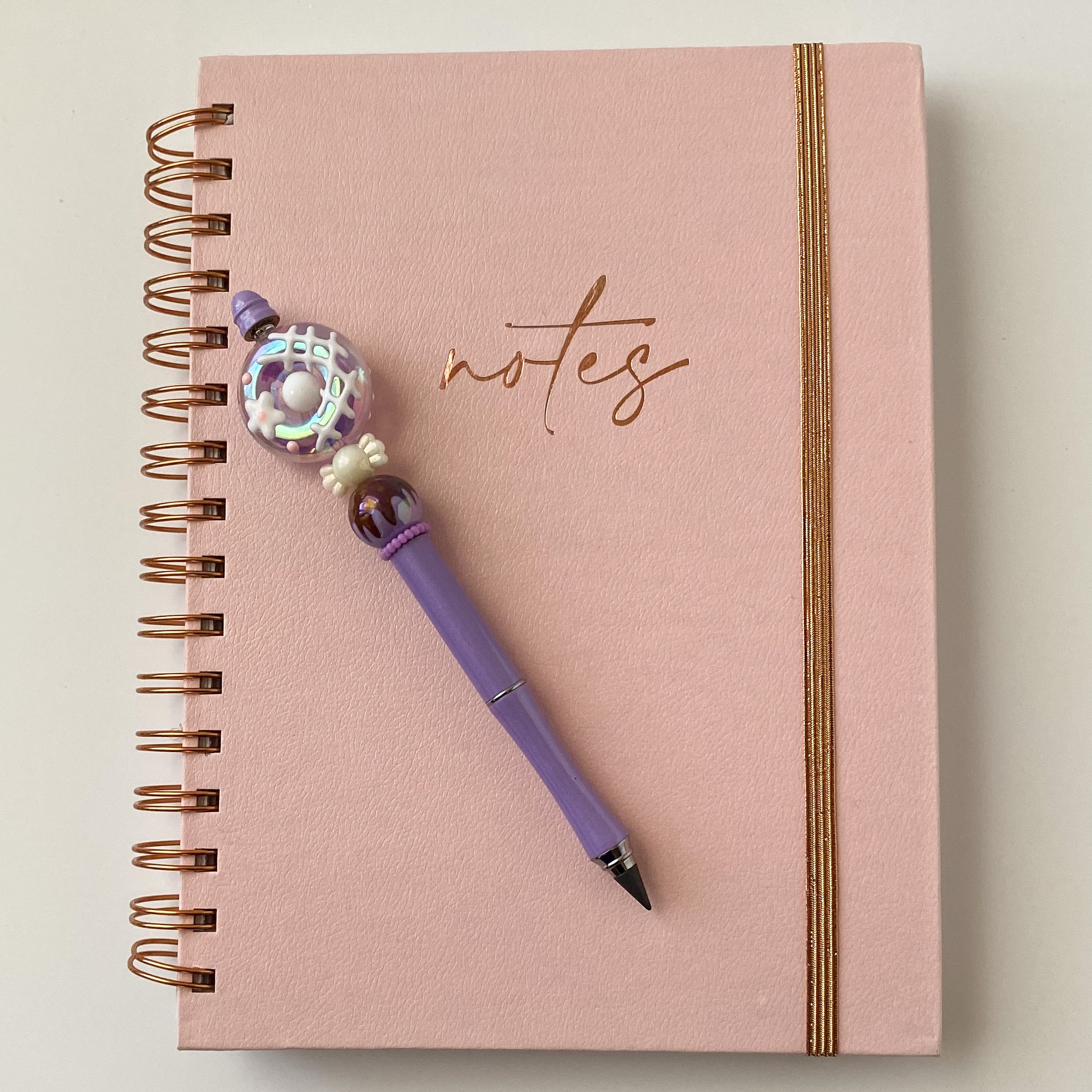 Purple Iridescent Donut Themed Beaded Pencil | Dessert Collection | Gift For Dessert Lovers