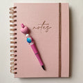 Pink heart pen with ombre bubblegum rhinestone and pink and white accent beads, coworker gift ideas