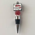 Red and white wine lover wine stopper with red and white accent beads, handmade gift for wine lovers